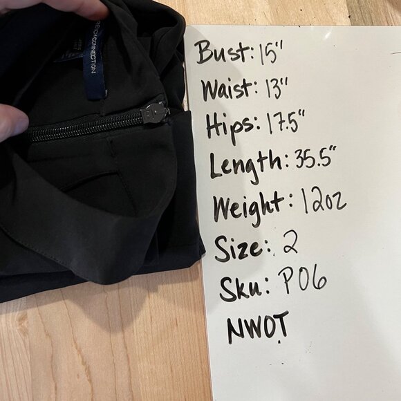 French Connection Echo One Shoulder Asymmetric Halter Dress Black Size 2 NWOT - Picture 10 of 10